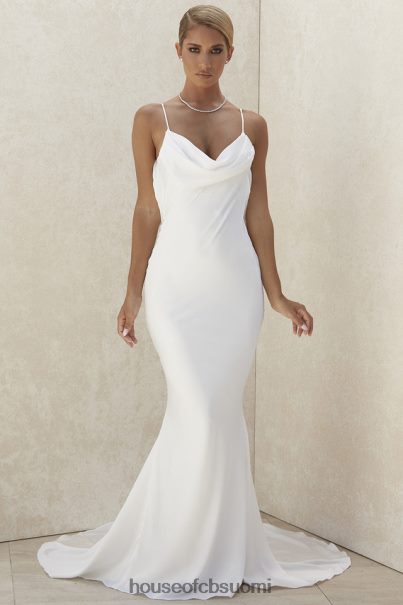 House of CB aurelie ivory draped back morsiuspuku - rajoitettu painos Z000Z1158 häät