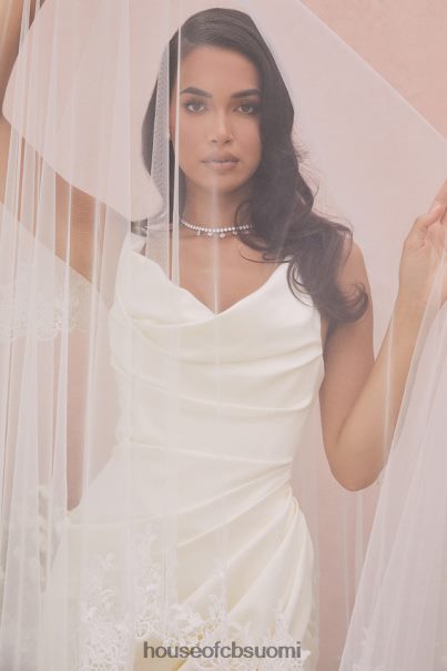 House of CB delphine ivory draped korsetti morsiuspuku - rajoitettu painos Z000Z1154 häät