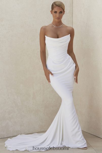 House of CB esmee ivory draped olkaimeton morsiuspuku - rajoitettu painos Z000Z1155 häät