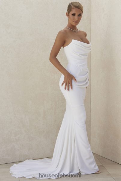 House of CB esmee ivory draped olkaimeton morsiuspuku - rajoitettu painos Z000Z1155 häät