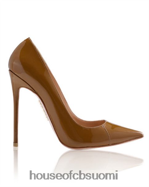 House of CB paris 5' tan kiiltonahkainen teräväkärkiset korkokengät Z000Z1128 kenkiä