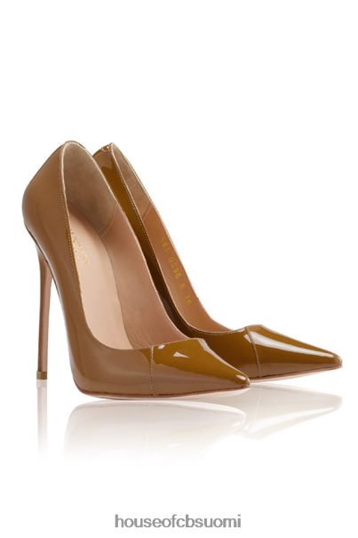 House of CB paris 5' tan kiiltonahkainen teräväkärkiset korkokengät Z000Z1128 kenkiä