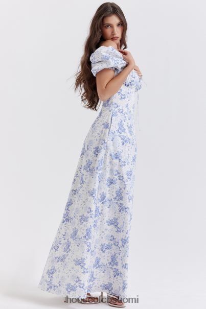 House of CB felizia blue print puff sleeve sundress Z000Z256 vaatetus