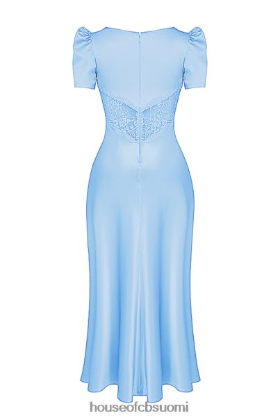 House of CB Rafaela pehmeä sininen puhdas silkki & pitsi mekko Z000Z146 vaatetus