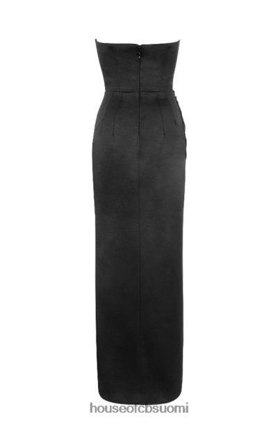 House of CB adrienne musta satiini olkaimeton korsetti maxi Z000Z588 vaatetus