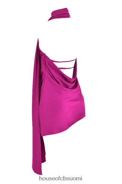 House of CB aida kuuma pinkki epäsymmetrinen kietopääntie mekko Z000Z320 vaatetus