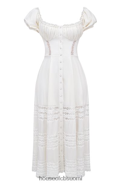 House of CB eviana ivory aitoa silkkipuhvihihainen mekko Z000Z229 vaatetus