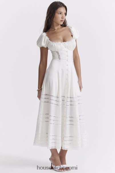 House of CB eviana ivory aitoa silkkipuhvihihainen mekko Z000Z229 vaatetus