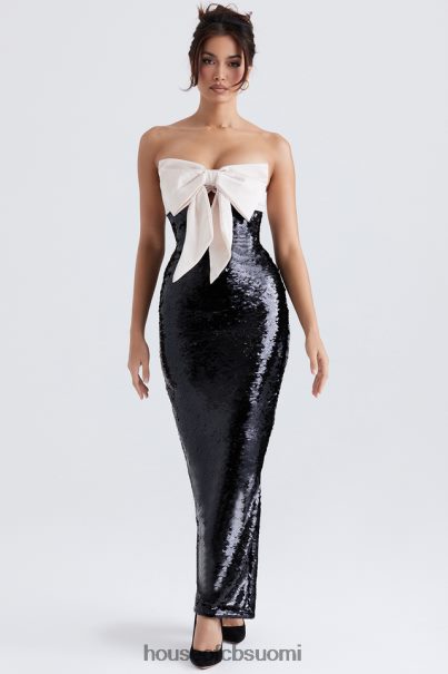 House of CB holly black paljeteilla olkaimeton rusetti mekko Z000Z341 vaatetus