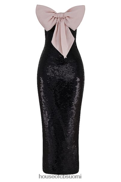House of CB holly black paljeteilla olkaimeton rusetti mekko Z000Z341 vaatetus