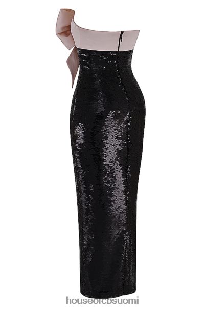 House of CB holly black paljeteilla olkaimeton rusetti mekko Z000Z341 vaatetus