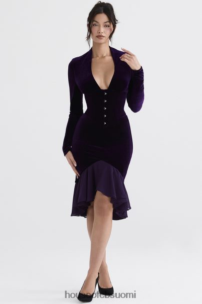 House of CB dahna tumman violetti samettikorsettimekko Z000Z327 vaatetus