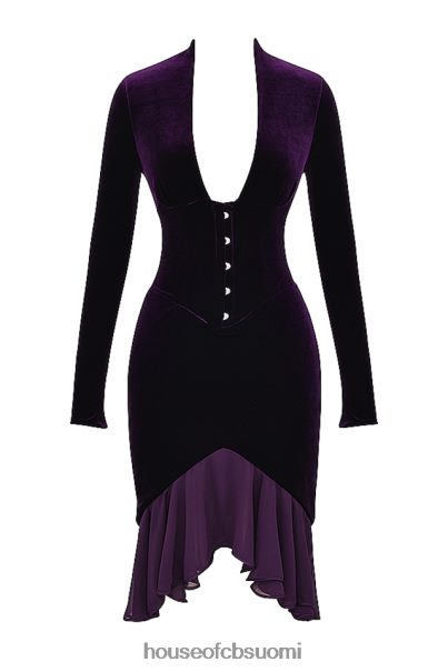 House of CB dahna tumman violetti samettikorsettimekko Z000Z327 vaatetus