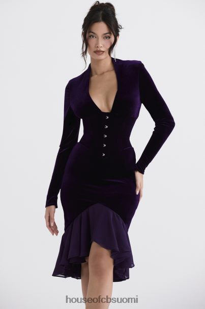 House of CB dahna tumman violetti samettikorsettimekko Z000Z327 vaatetus