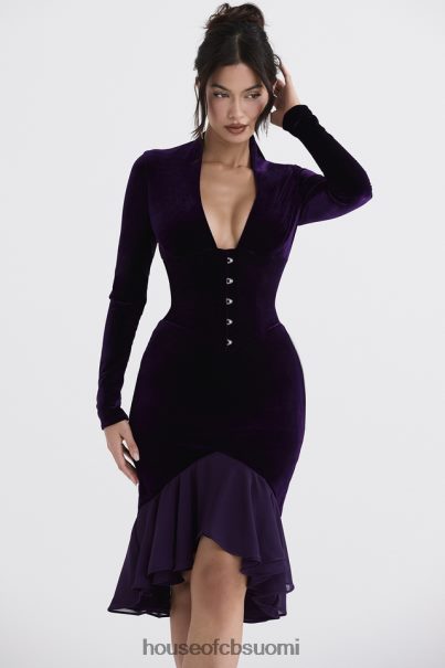 House of CB dahna tumman violetti samettikorsettimekko Z000Z327 vaatetus