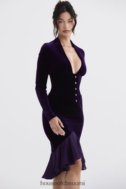 House of CB dahna tumman violetti samettikorsettimekko Z000Z327 vaatetus