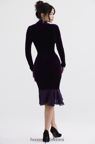 House of CB dahna tumman violetti samettikorsettimekko Z000Z327 vaatetus