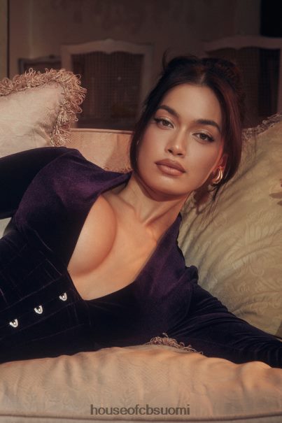 House of CB dahna tumman violetti samettikorsettimekko Z000Z327 vaatetus