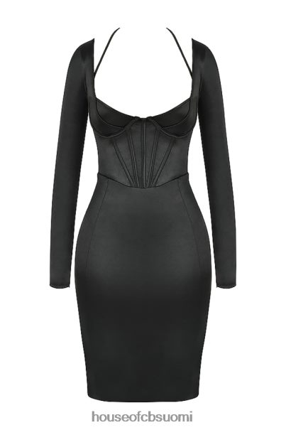 House of CB grazia musta disco satiini korsetti mekko Z000Z531 vaatetus