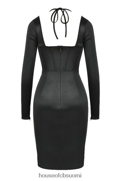 House of CB grazia musta disco satiini korsetti mekko Z000Z531 vaatetus