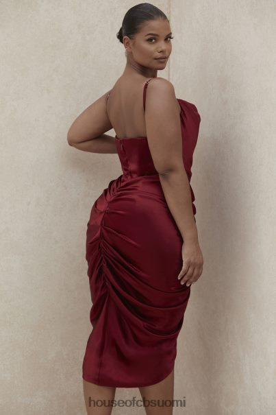 House of CB nera viinisatiini draped korsetti mekko Z000Z600 vaatetus