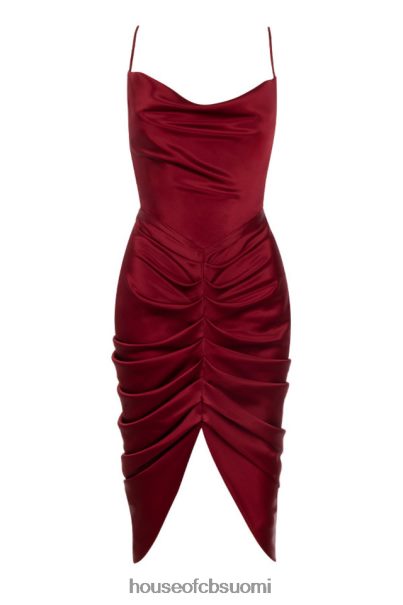 House of CB nera viinisatiini draped korsetti mekko Z000Z600 vaatetus
