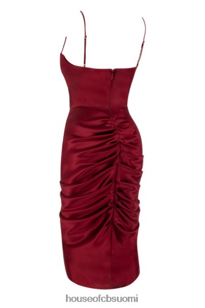 House of CB nera viinisatiini draped korsetti mekko Z000Z600 vaatetus