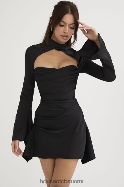 House of CB toira musta draped korsetti mekko Z000Z473 vaatetus