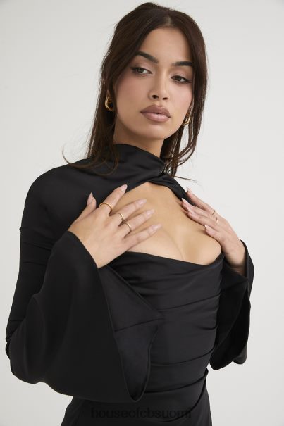 House of CB toira musta draped korsetti mekko Z000Z473 vaatetus
