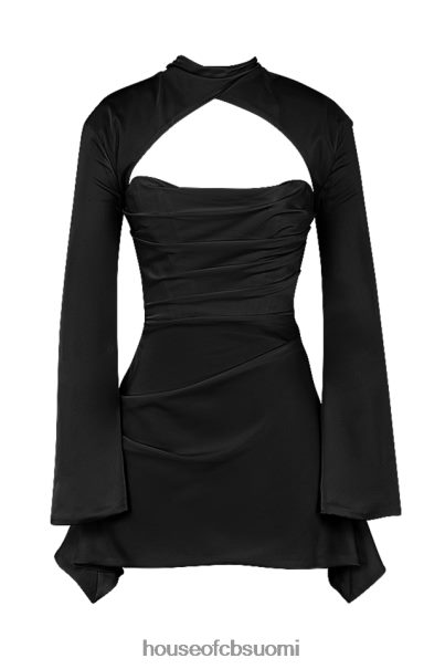 House of CB toira musta draped korsetti mekko Z000Z473 vaatetus