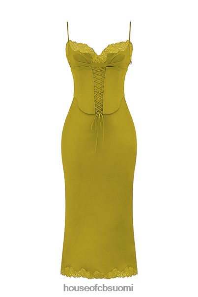 House of CB salma chartreuse satiininen slip mekko Z000Z288 vaatetus