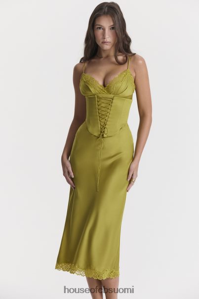 House of CB salma chartreuse satiininen slip mekko Z000Z288 vaatetus