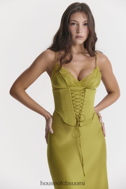 House of CB salma chartreuse satiininen slip mekko Z000Z288 vaatetus