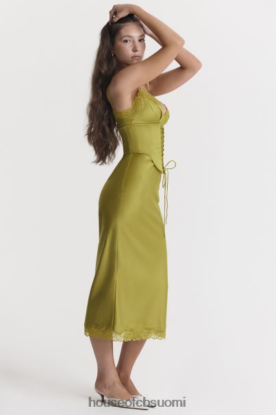 House of CB salma chartreuse satiininen slip mekko Z000Z288 vaatetus