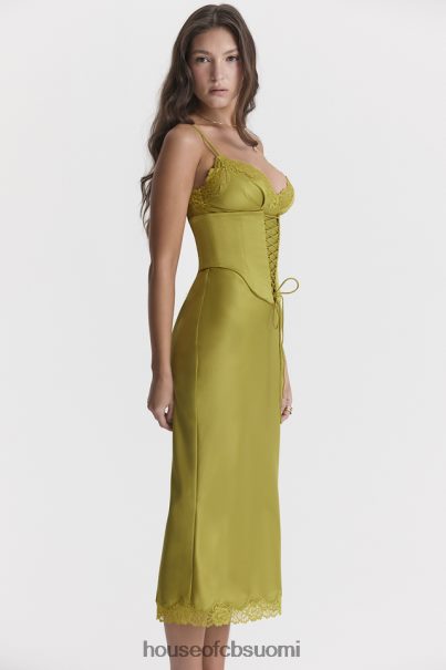 House of CB salma chartreuse satiininen slip mekko Z000Z288 vaatetus