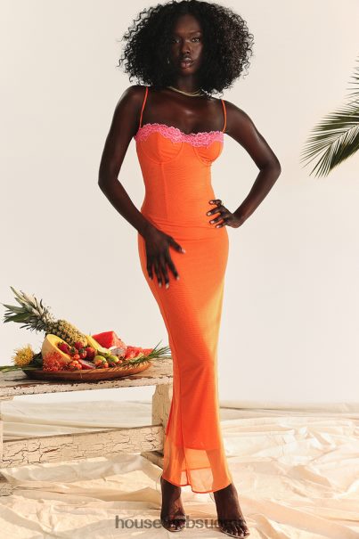 House of CB aiza flame orange maxi mekko Z000Z192 vaatetus