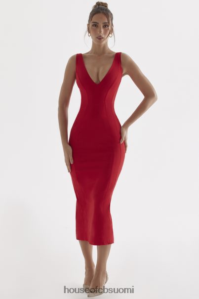 House of CB cece red rose plunge maxi mekko Z000Z303 vaatetus