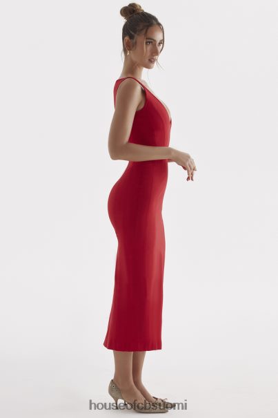 House of CB cece red rose plunge maxi mekko Z000Z303 vaatetus