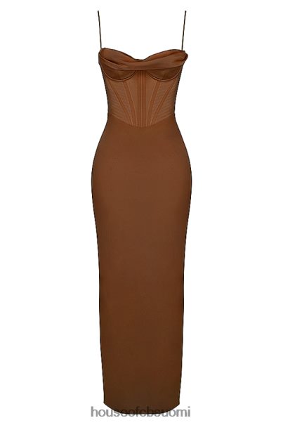 House of CB charmaine suklaa korsetti maxi mekko Z000Z514 vaatetus