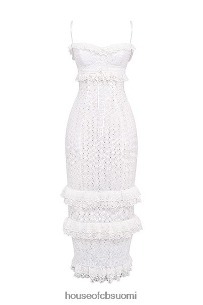 House of CB eve valkoinen broderie maxi mekko Z000Z228 vaatetus