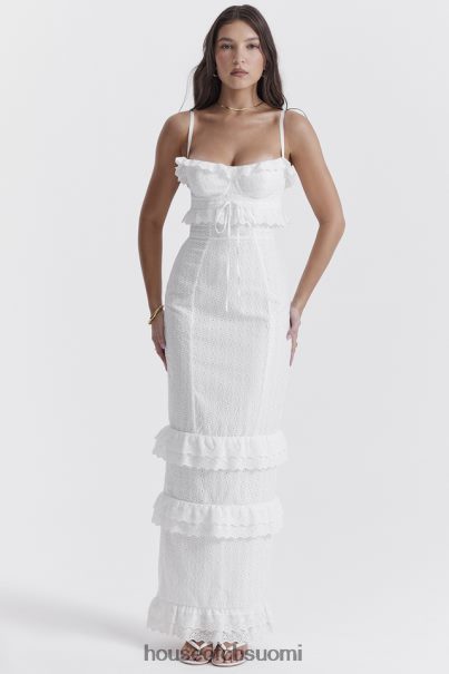 House of CB eve valkoinen broderie maxi mekko Z000Z228 vaatetus