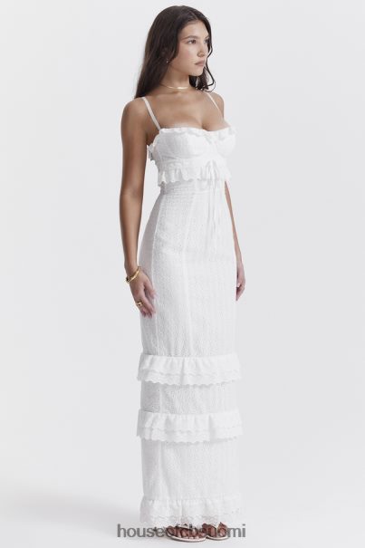 House of CB eve valkoinen broderie maxi mekko Z000Z228 vaatetus