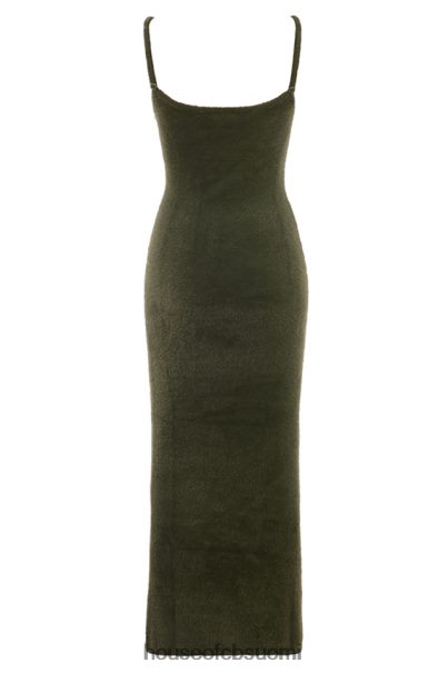House of CB fayette khaki pehmeä pörröinen neulottu maximekko Z000Z116 vaatetus