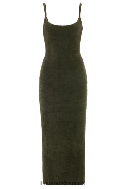 House of CB fayette khaki pehmeä pörröinen neulottu maximekko Z000Z116 vaatetus