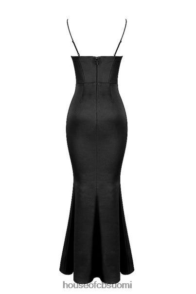 House of CB olivette musta satiininen korsetti maxi mekko Z000Z386 vaatetus