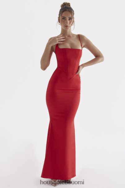 House of CB olivette red rose satiini korsetti maxi mekko Z000Z291 vaatetus