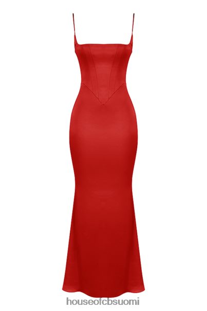House of CB olivette red rose satiini korsetti maxi mekko Z000Z291 vaatetus