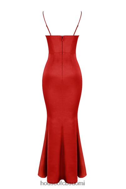 House of CB olivette red rose satiini korsetti maxi mekko Z000Z291 vaatetus