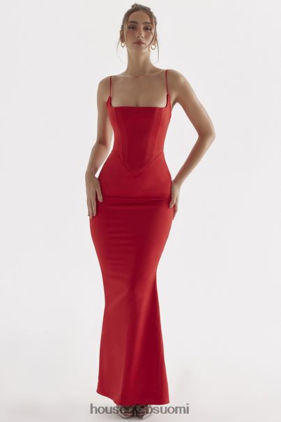 House of CB olivette red rose satiini korsetti maxi mekko Z000Z291 vaatetus