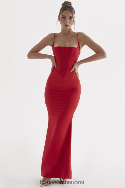 House of CB olivette red rose satiini korsetti maxi mekko Z000Z291 vaatetus